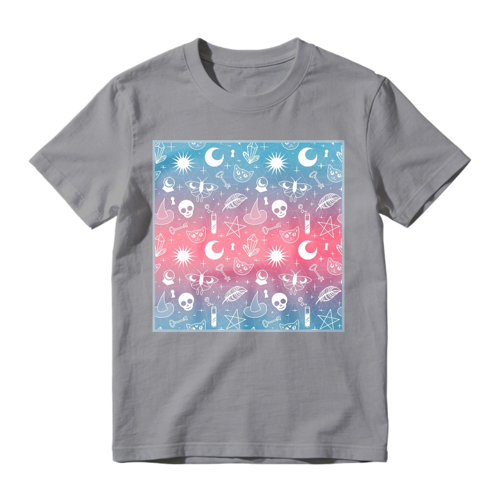 Mystic Celestial Pattern With Skulls Moons And Stars, Unisex Classic T-shirt