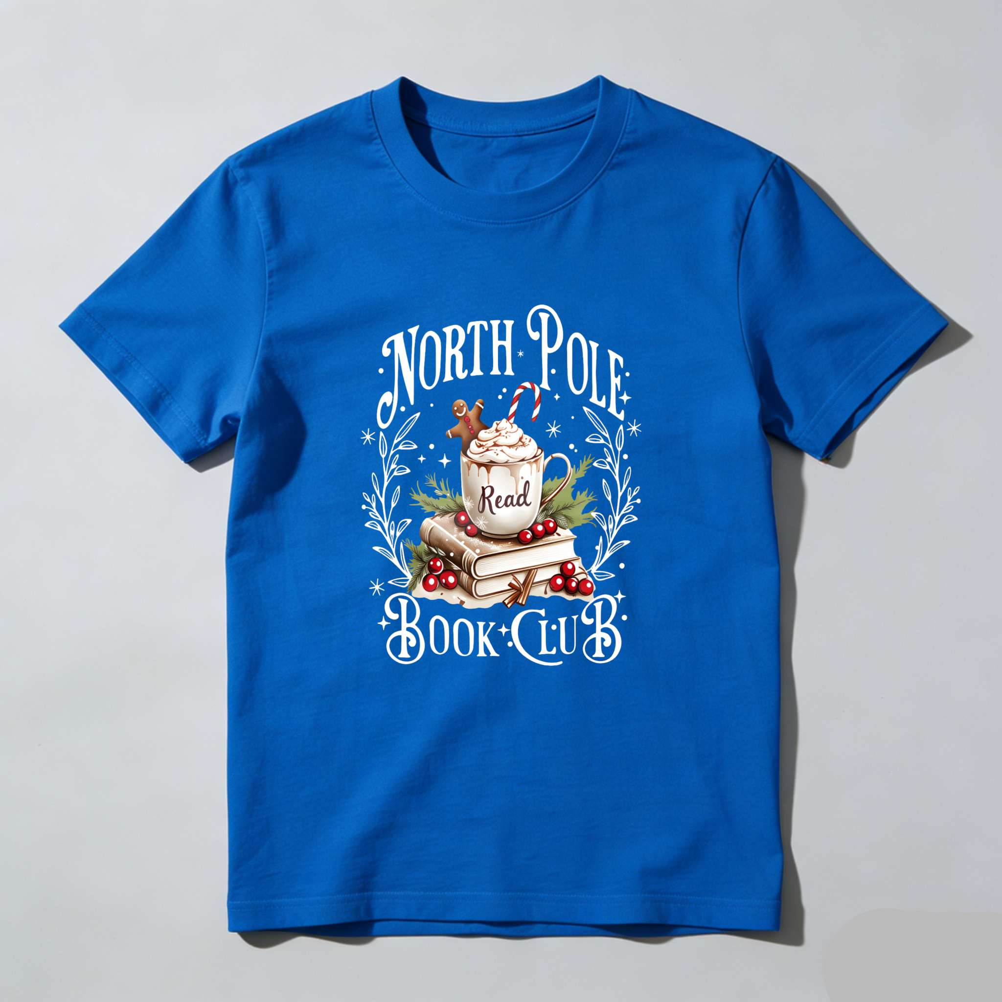 Wardrobecart North Pole Book Club Christmas Reading Theme Tshirt