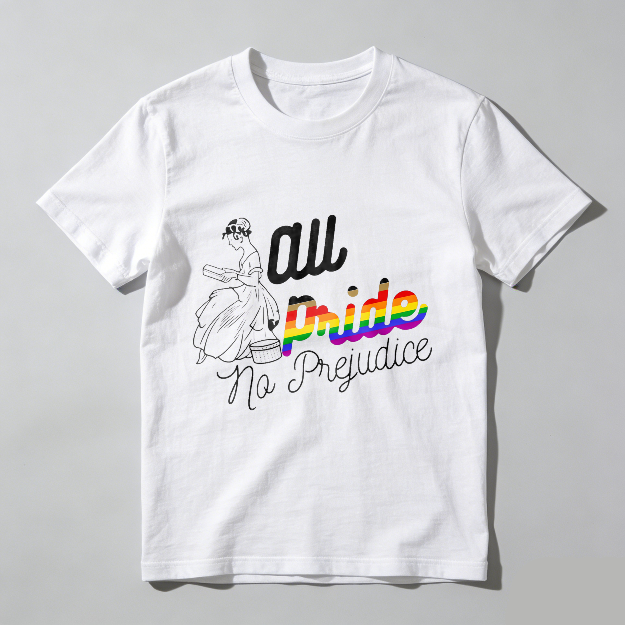 Wardrobecart All Pride No Prejudice Rainbow Design Tshirt