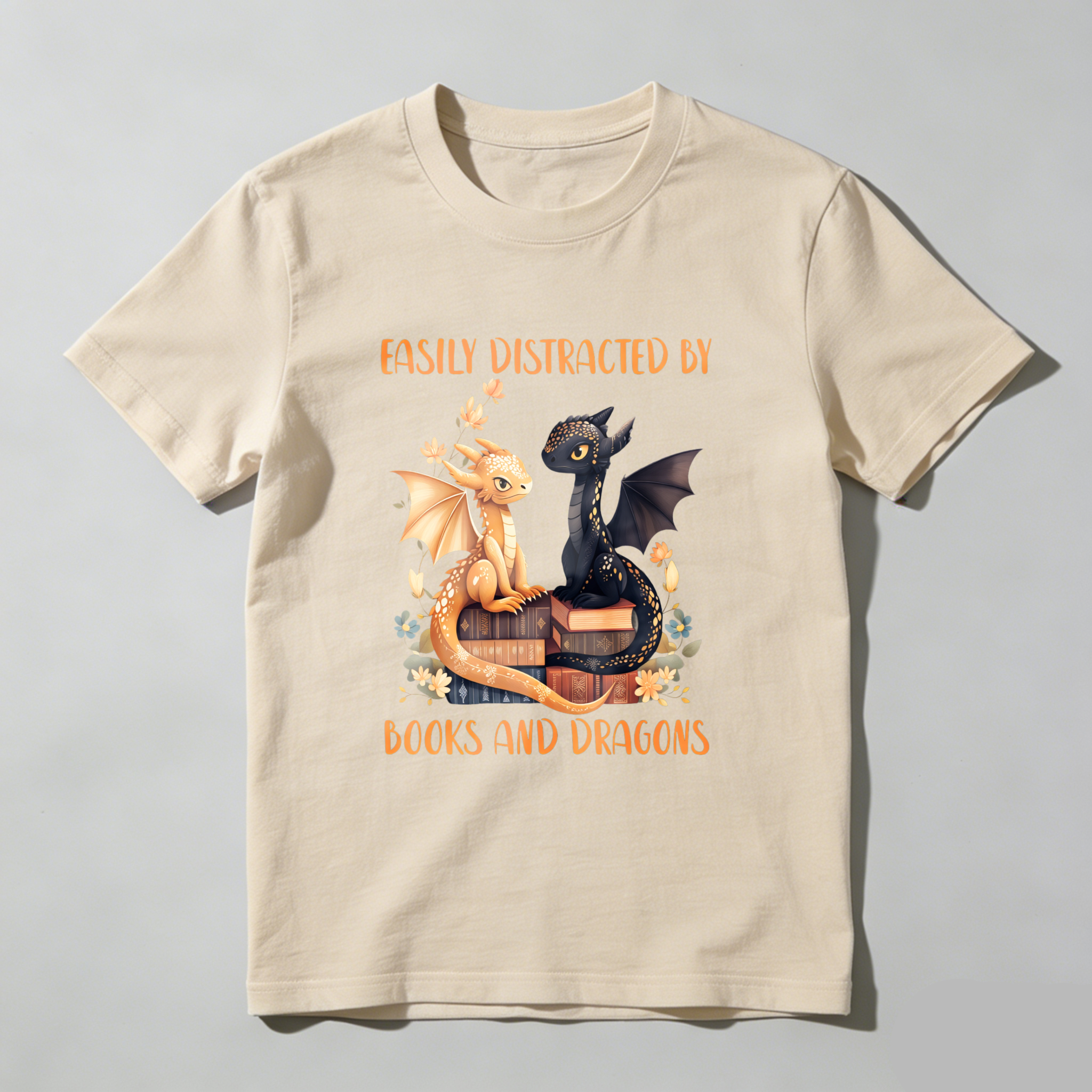 Wardrobecart Easily Distracted By Books And Dragons Tshirt