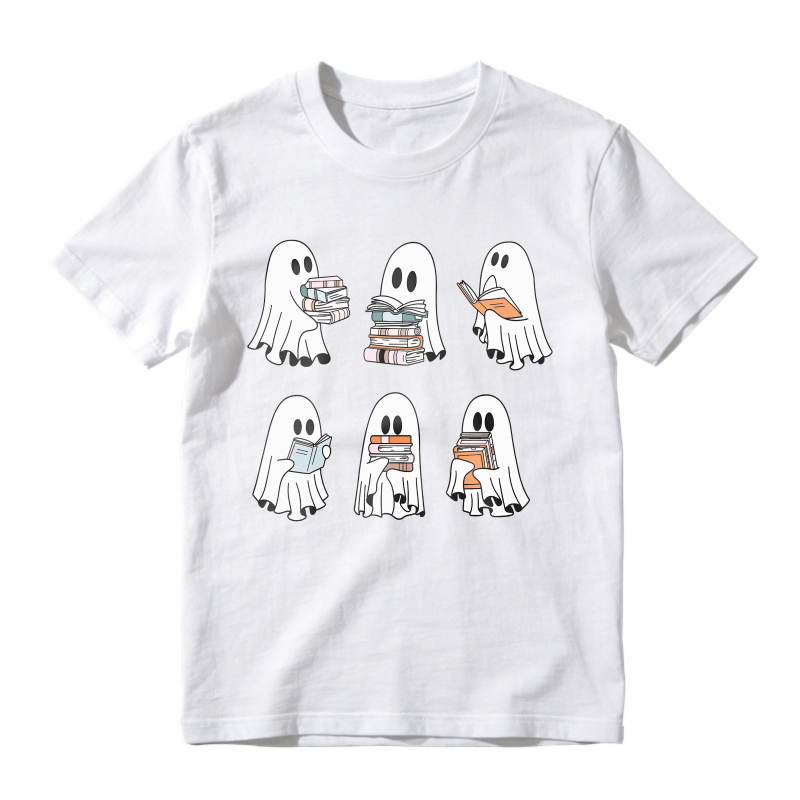 Cute Ghosts Reading Books Pattern Unisex Classic T Shirt