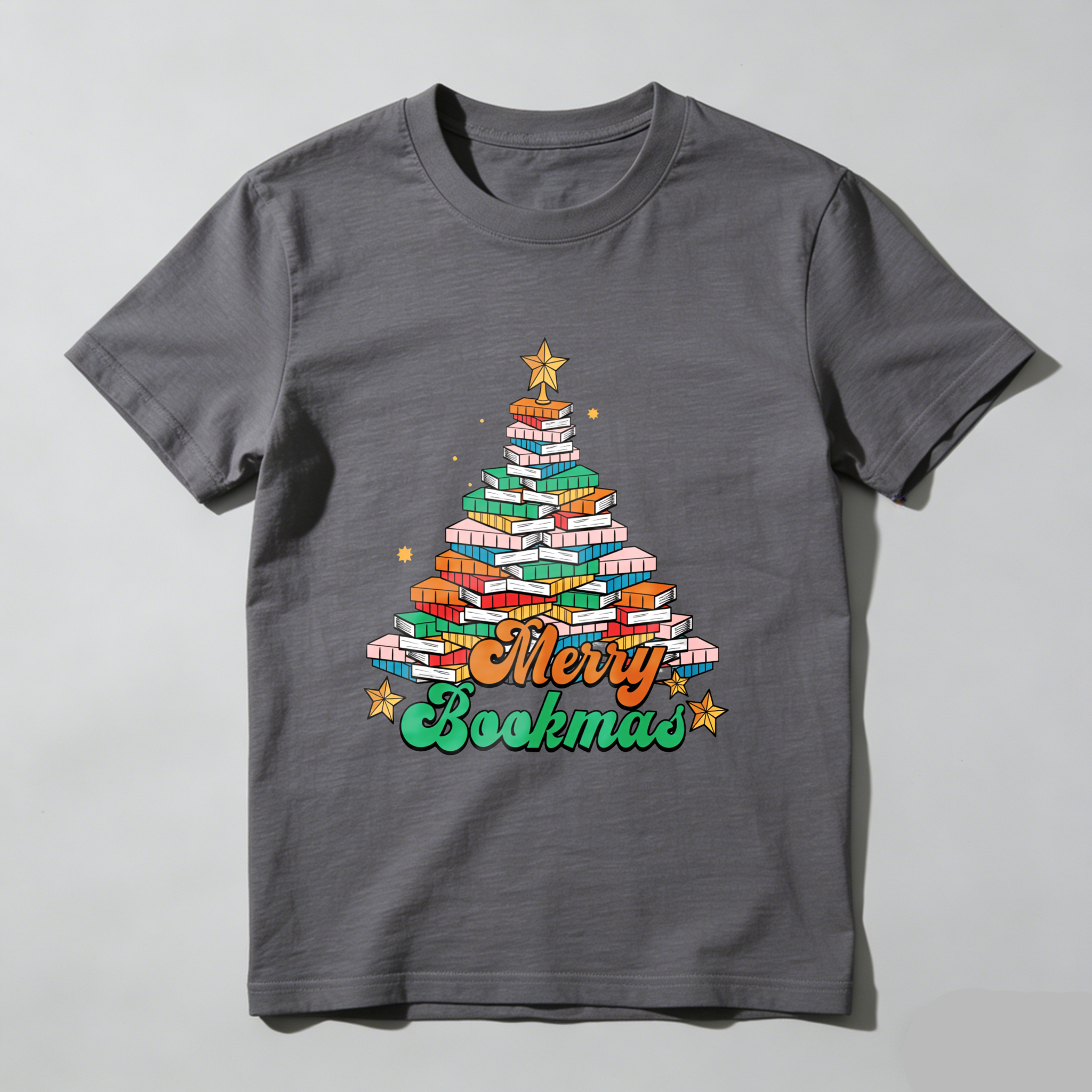 Wardrobecart Merry Bookmas Tree Made Of Books Tshirt