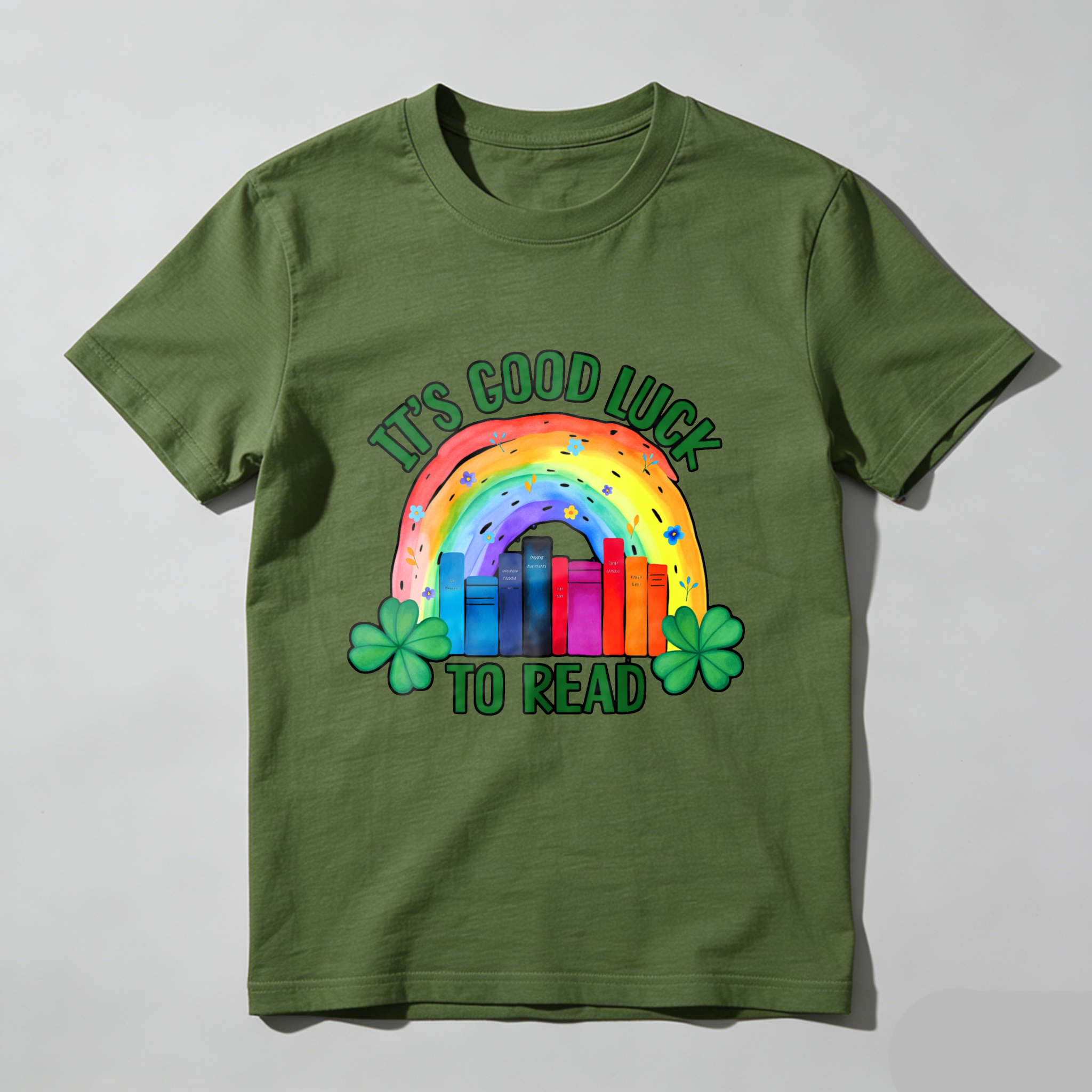 Wardrobecart It's Good Luck To Read Rainbow Books And Shamrocks tshirt