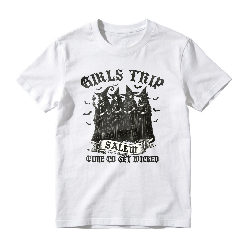 Girls Trip Salem Time To Get Wicked Witch Halloween Graphic, Unisex Classic T-shirt