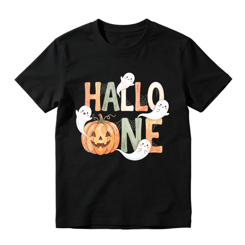Halloween Pumpkin And Ghosts Graphic Unisex Classic T-shirt
