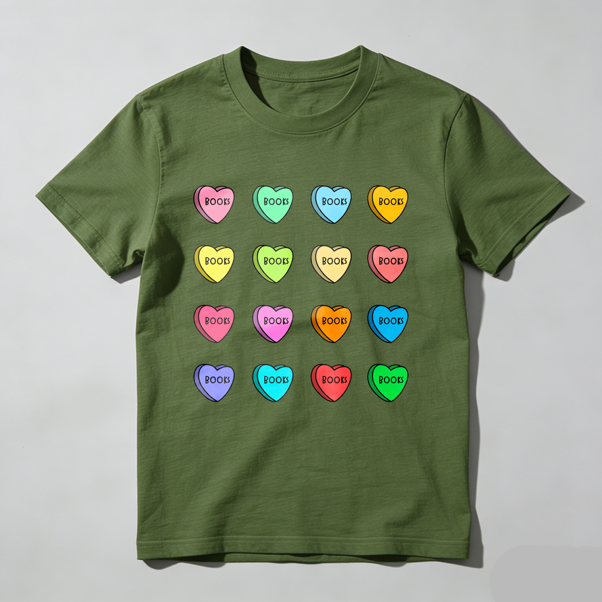Wardrobecart Colorful Hearts With Word Boob Tshirt