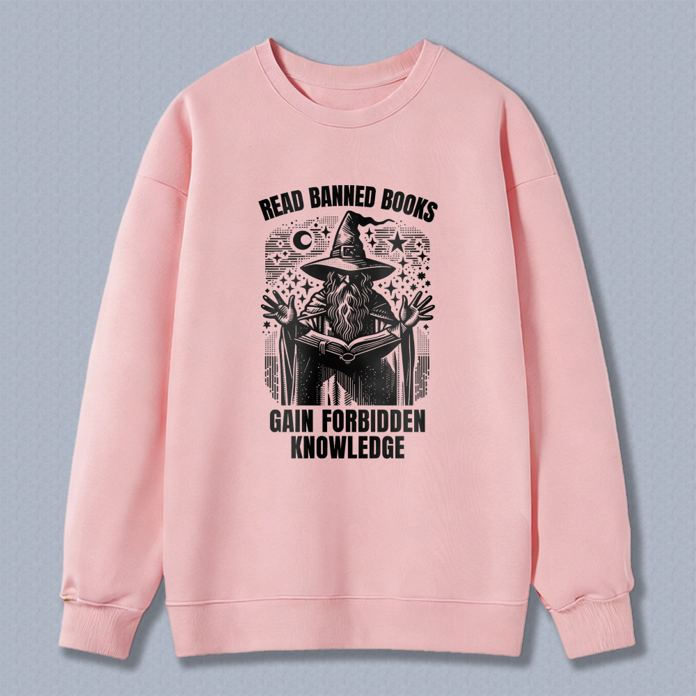 Wardrobecart Read Banned Books Gain Forbidden Knowledge Witch Reading Book Pattern Unisex Classic Sweatshirt