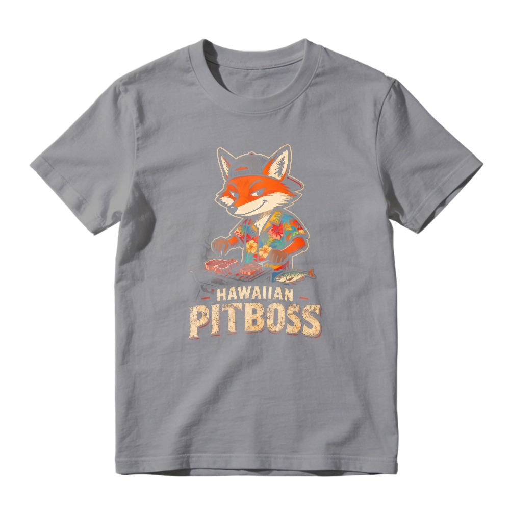 Hawaiian Pitboss Fox Grilling Cartoon Graphic Unisex Classic T-shirt