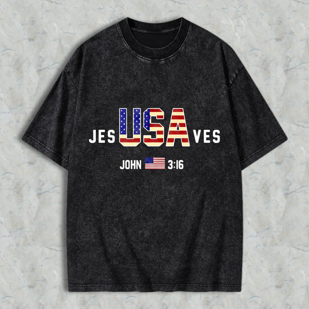 Jesus Usa Loves John 316 Washed T-shirt