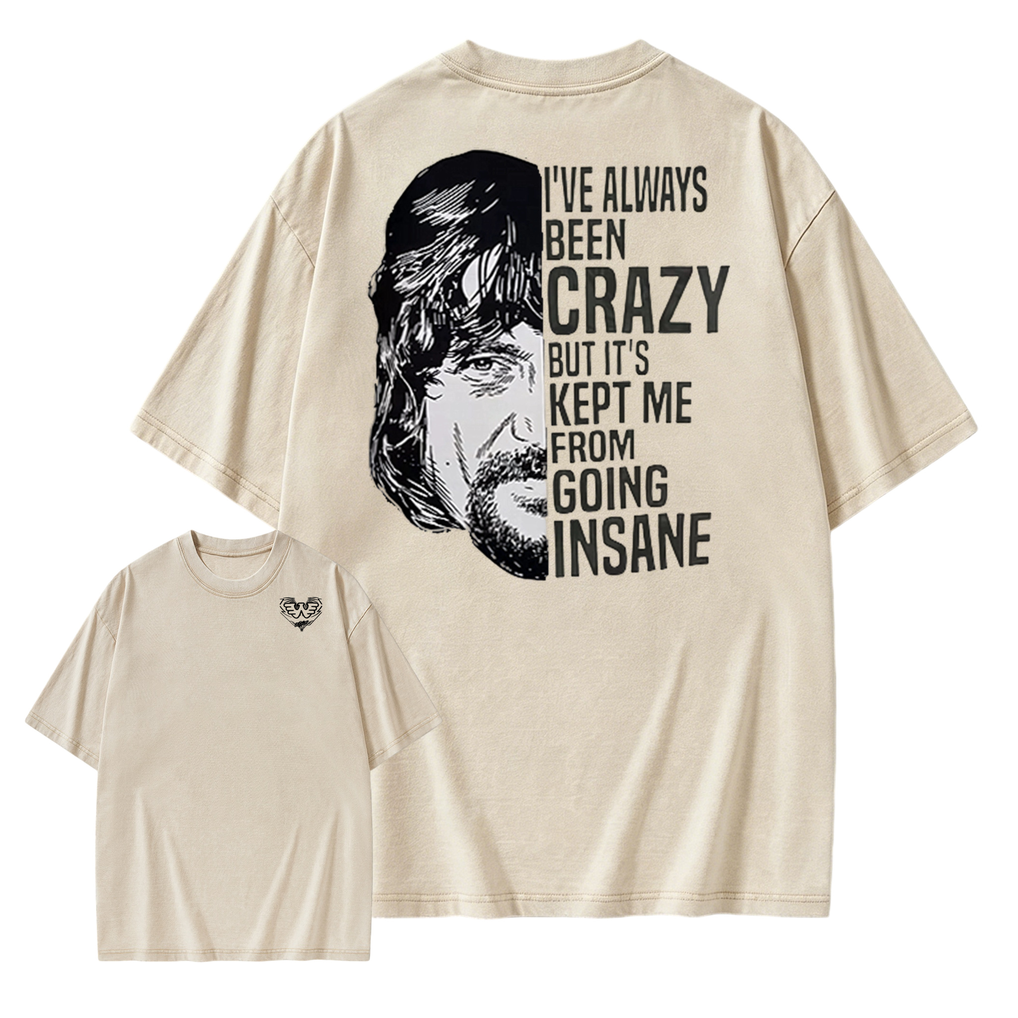I've Always Been Crazy Funny Graphic Washed T-Shirt