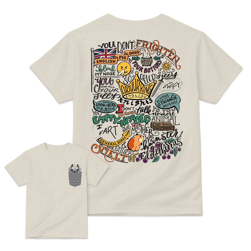 Monty Python and the Holy Grail French Taunter Quotes T-Shirt - Retro Graphic Tee for Movie Fans