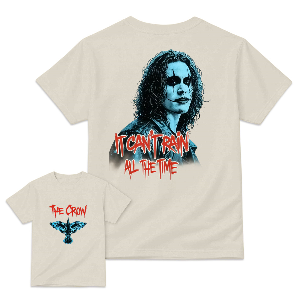 The Crow "It Can't Rain All The Time" Aesthetic Gothic Graphic T-Shirt