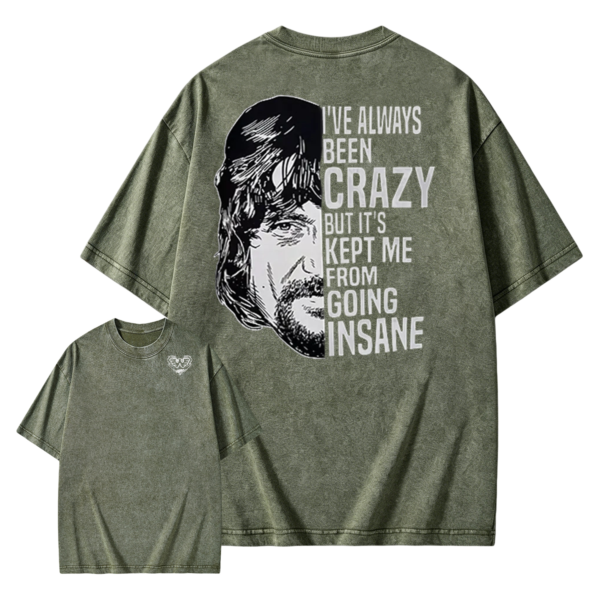 I've Always Been Crazy Funny Graphic Washed T-Shirt