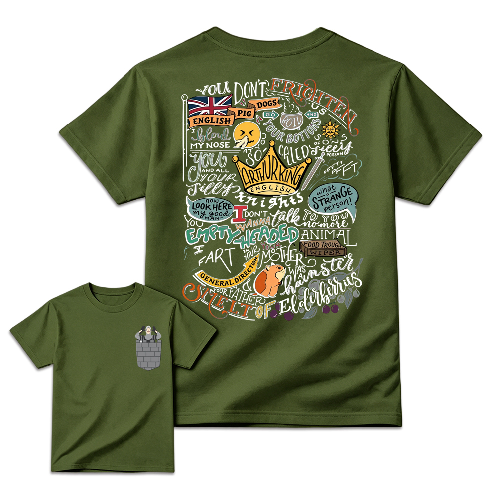 Monty Python and the Holy Grail French Taunter Quotes T-Shirt - Retro Graphic Tee for Movie Fans