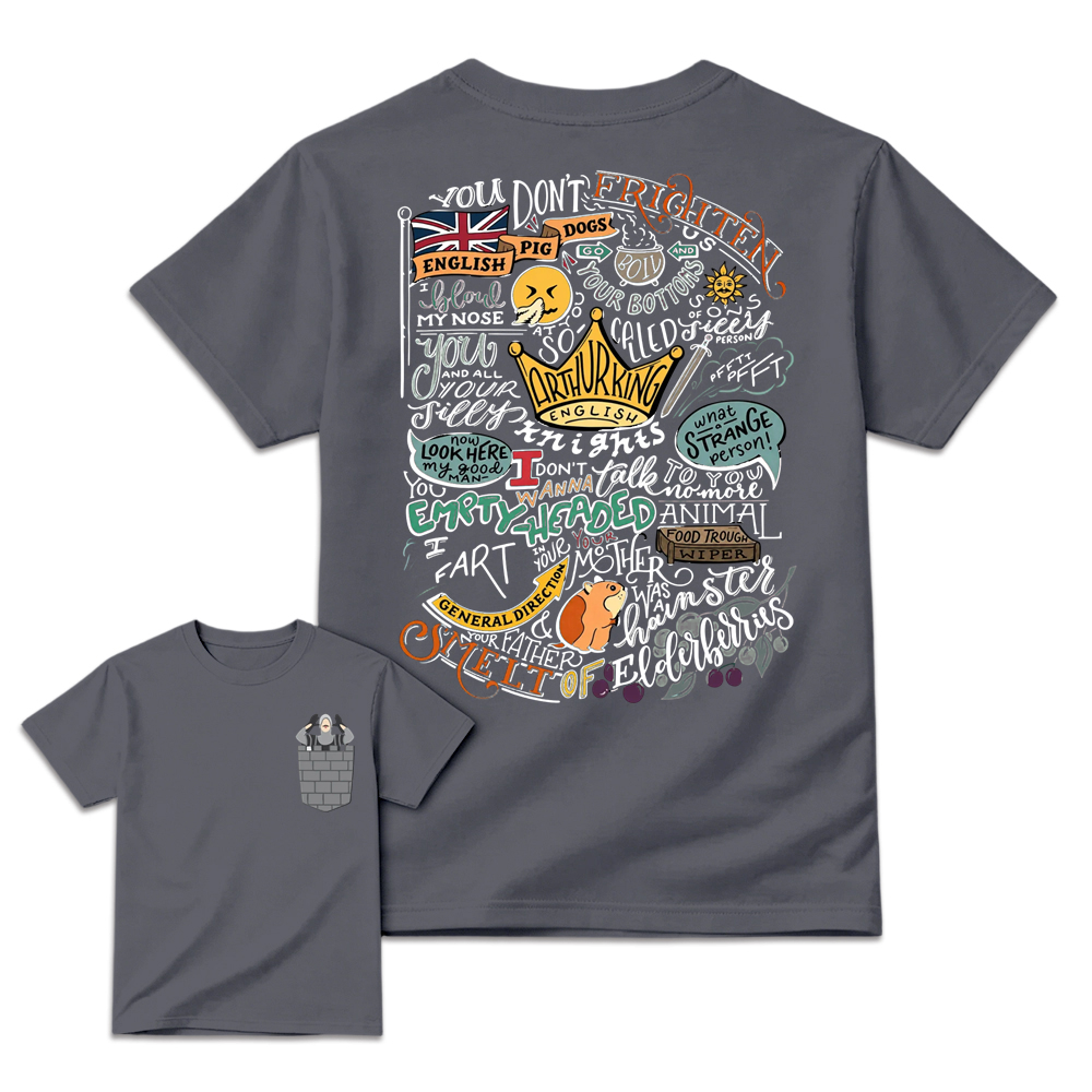 Monty Python and the Holy Grail French Taunter Quotes T-Shirt - Retro Graphic Tee for Movie Fans