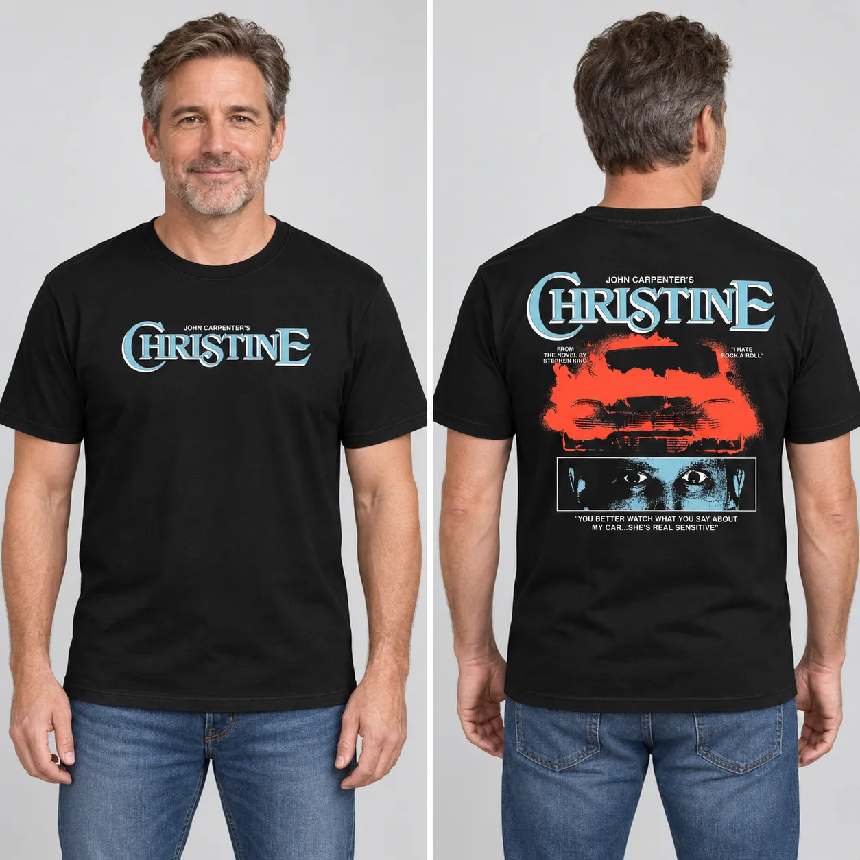 Christ1ne Inspired Retro Car Horror Movie Graphic T-Shirt