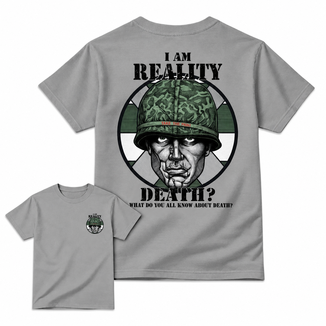 Plato0n I Am Reality Vintage 80s War Movie Graphic Tee for Veterans and Movie Fans