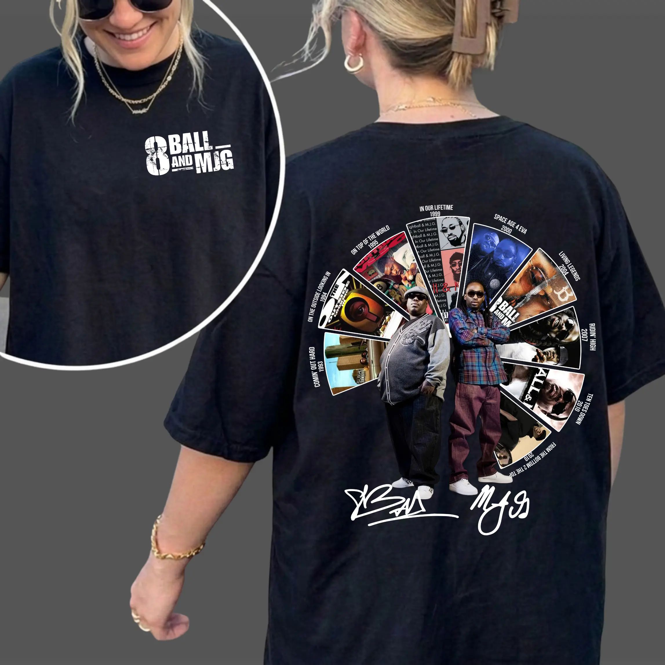 Vintage 8Ball & MJG Vintage Album T-Shirt, Hip Hop Music Band Shirt