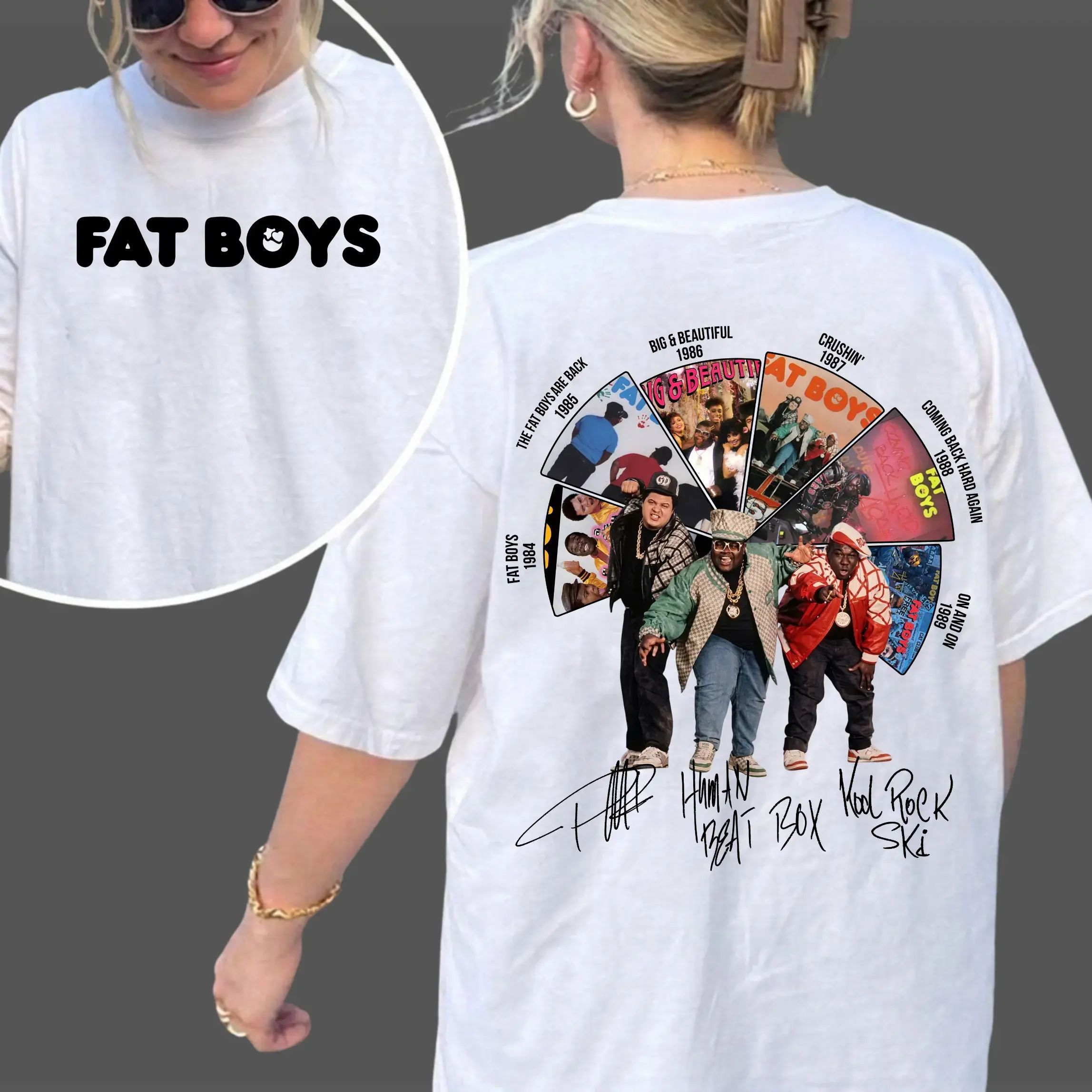 Vintage FAT B0YS Album Tee, Graphic Hip Hop Music Band Shirt