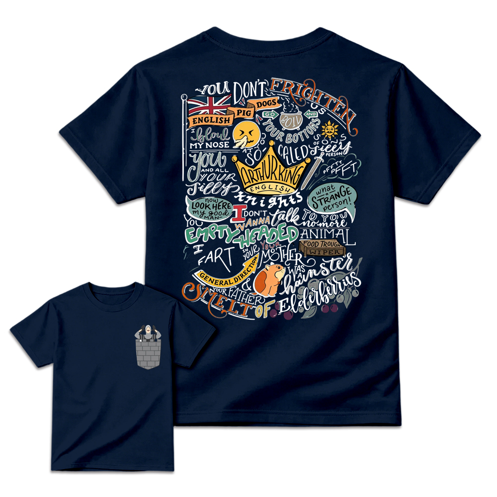 Monty Python and the Holy Grail French Taunter Quotes T-Shirt - Retro Graphic Tee for Movie Fans