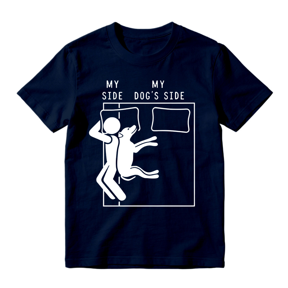 Funny Dog Owner My Side My Dogs Side Graphic T-Shirt,Novelty Dog Lover Quote Top