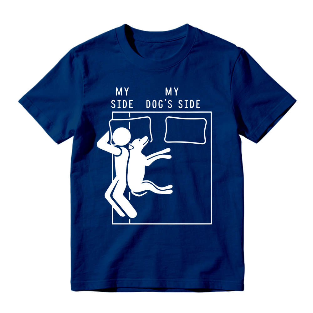 Funny Dog Owner My Side My Dogs Side Graphic T-Shirt,Novelty Dog Lover Quote Top