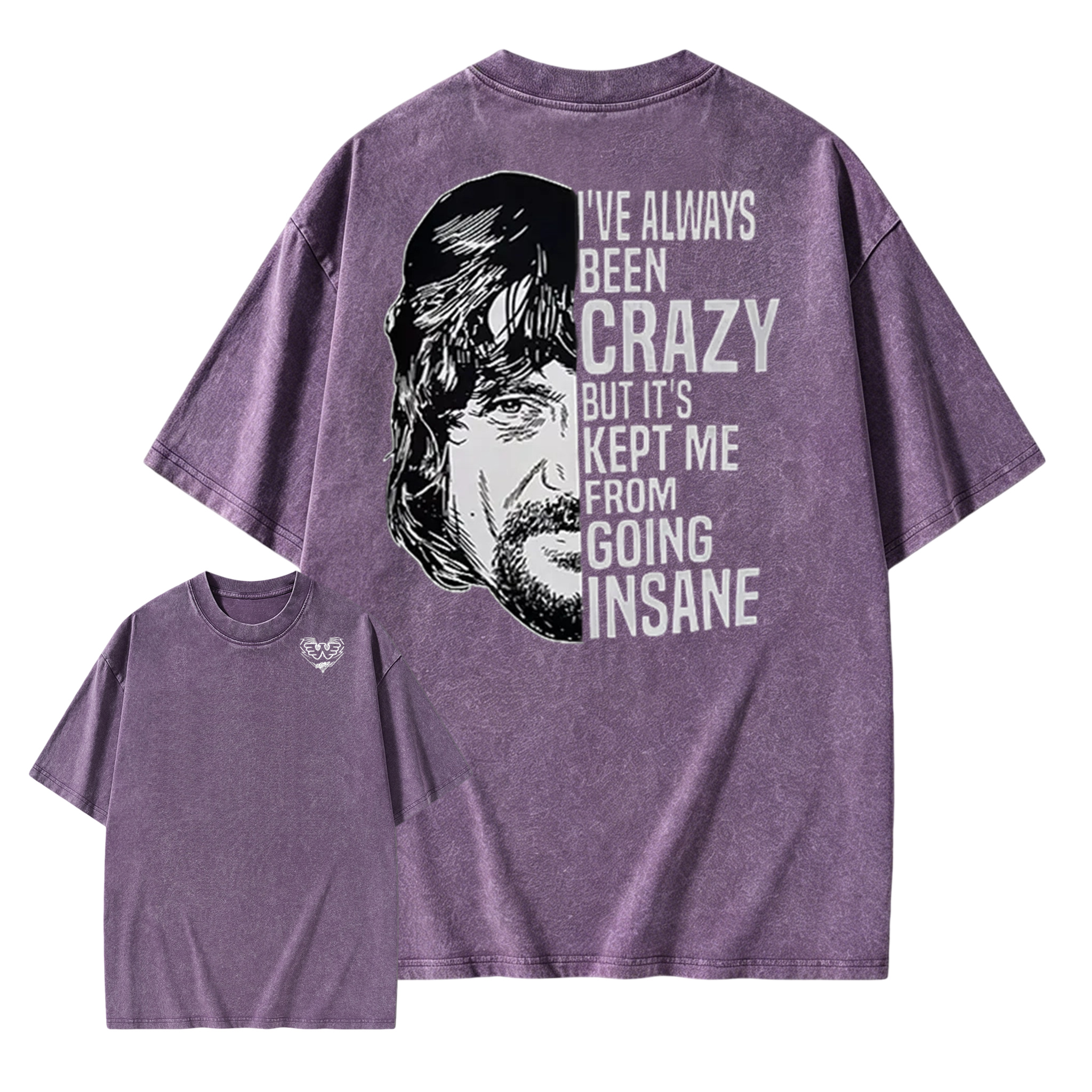 I've Always Been Crazy Funny Graphic Washed T-Shirt
