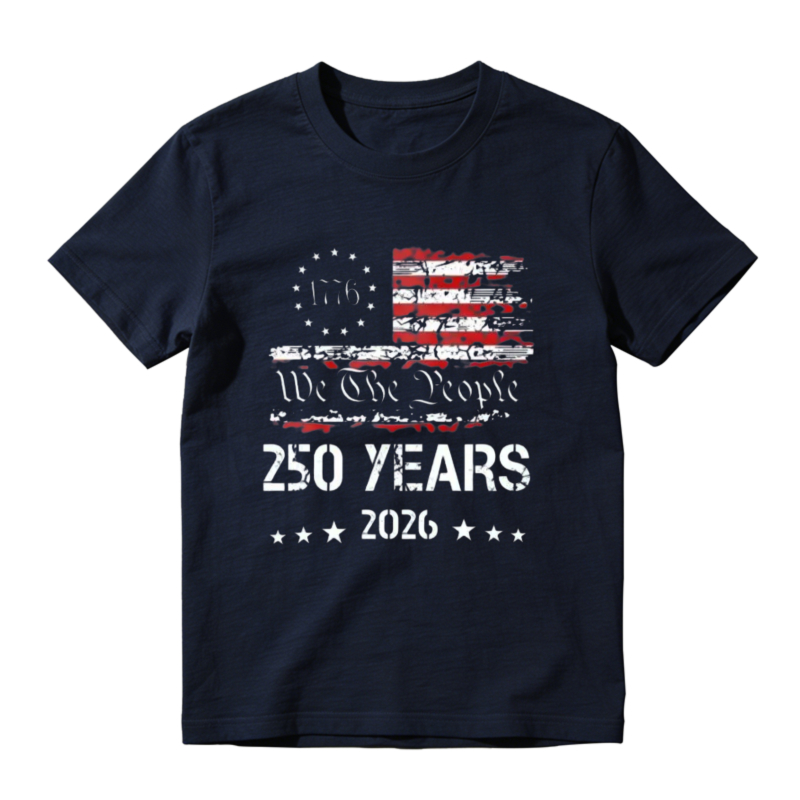 1776-2026 Patriotic USA 250 Years We The People Betsy Ross Flag Graphic T-Shirt