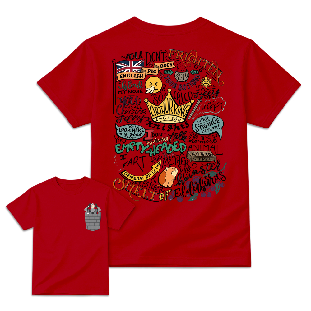 Monty Python and the Holy Grail French Taunter Quotes T-Shirt - Retro Graphic Tee for Movie Fans