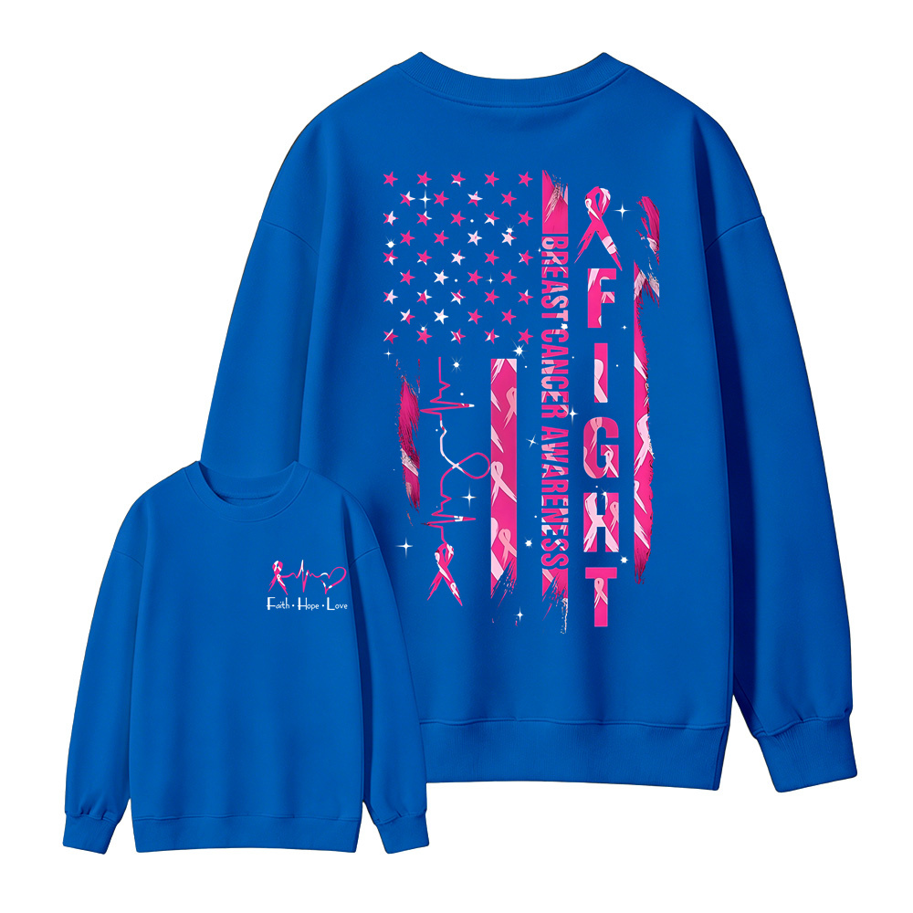 Women's Breast Cancer Awareness Graphic Sweatshirt with Pink Ribbon & "Empowerment" Design