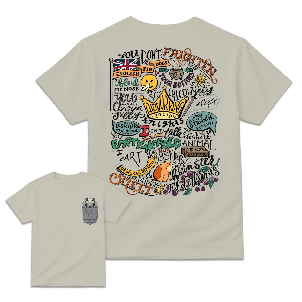 Monty Python and the Holy Grail French Taunter Quotes T-Shirt - Retro Graphic Tee for Movie Fans