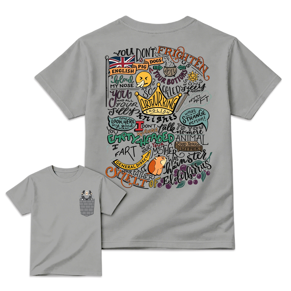 Monty Python and the Holy Grail French Taunter Quotes T-Shirt - Retro Graphic Tee for Movie Fans
