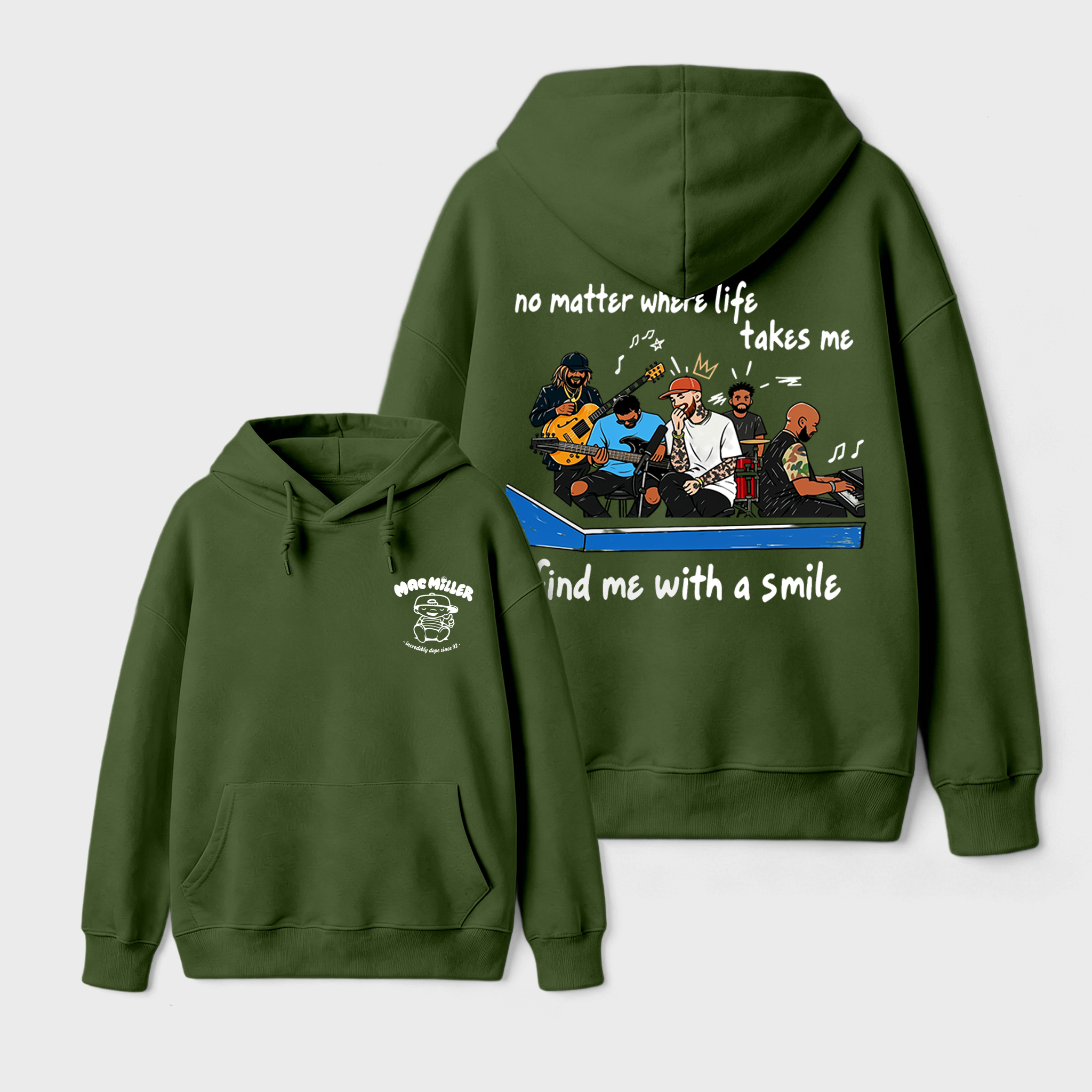 No Matter Where Life Takes Me Find Me With A Smile Music Hoodie