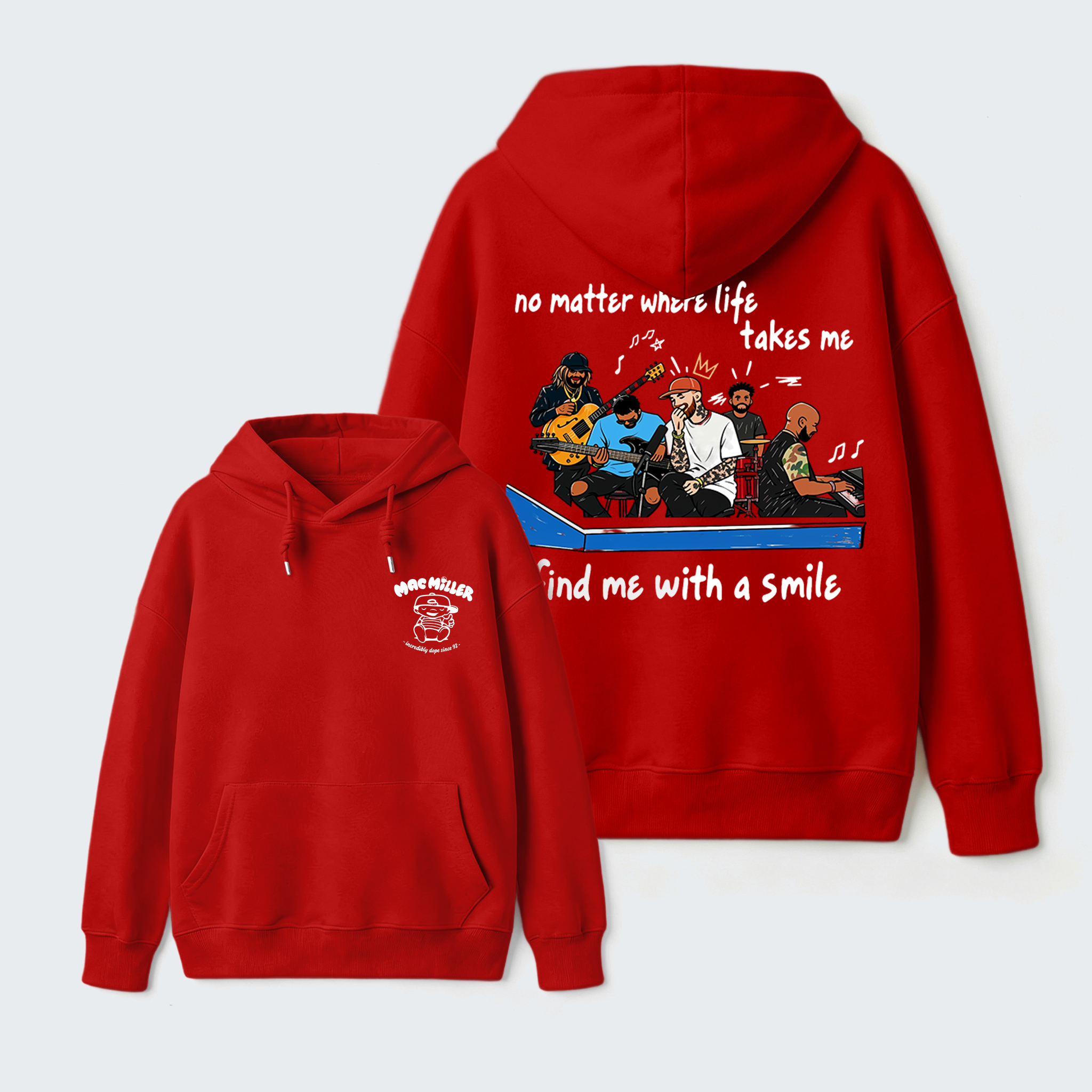 No Matter Where Life Takes Me Find Me With A Smile Music Hoodie