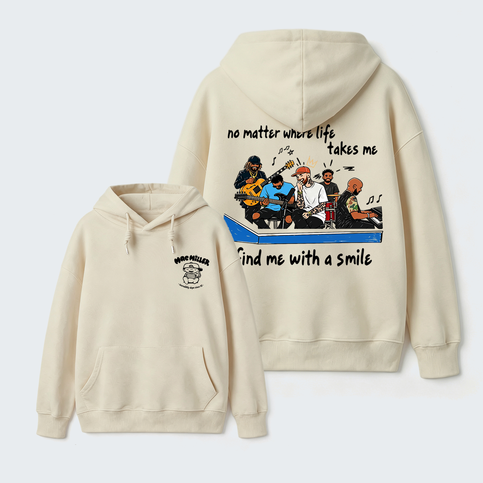 No Matter Where Life Takes Me Find Me With A Smile Music Hoodie