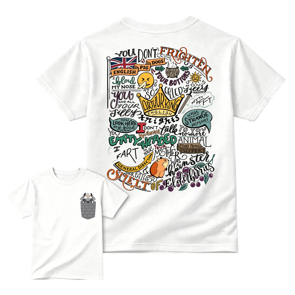Monty Python and the Holy Grail French Taunter Quotes T-Shirt - Retro Graphic Tee for Movie Fans