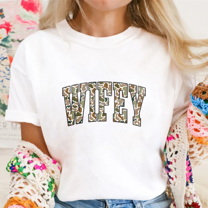 Comfort Colors Camouflage Wifey Shirt