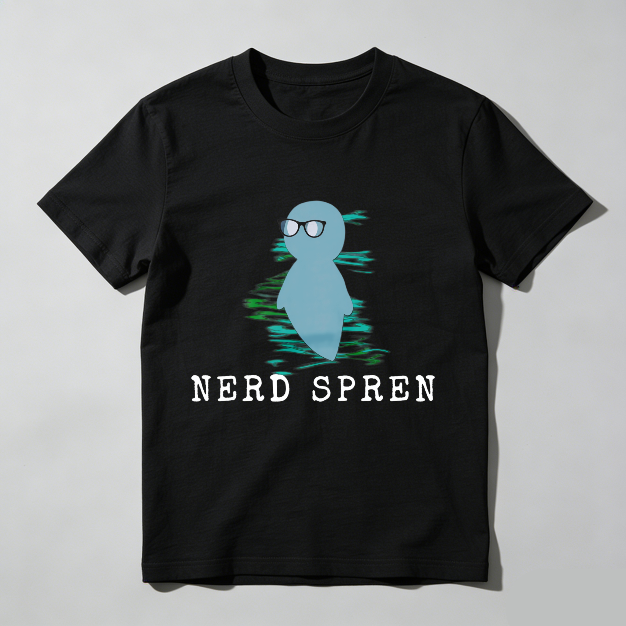 Wardrobecart Nerd Spren With Glasses And Water Ripple Effect Tshirt