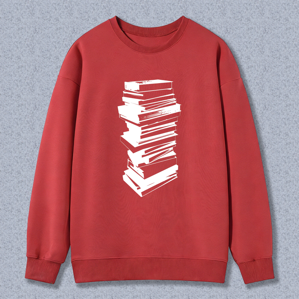 Wardrobecart Stack Of Books Pattern Unisex Classic Sweatshirt
