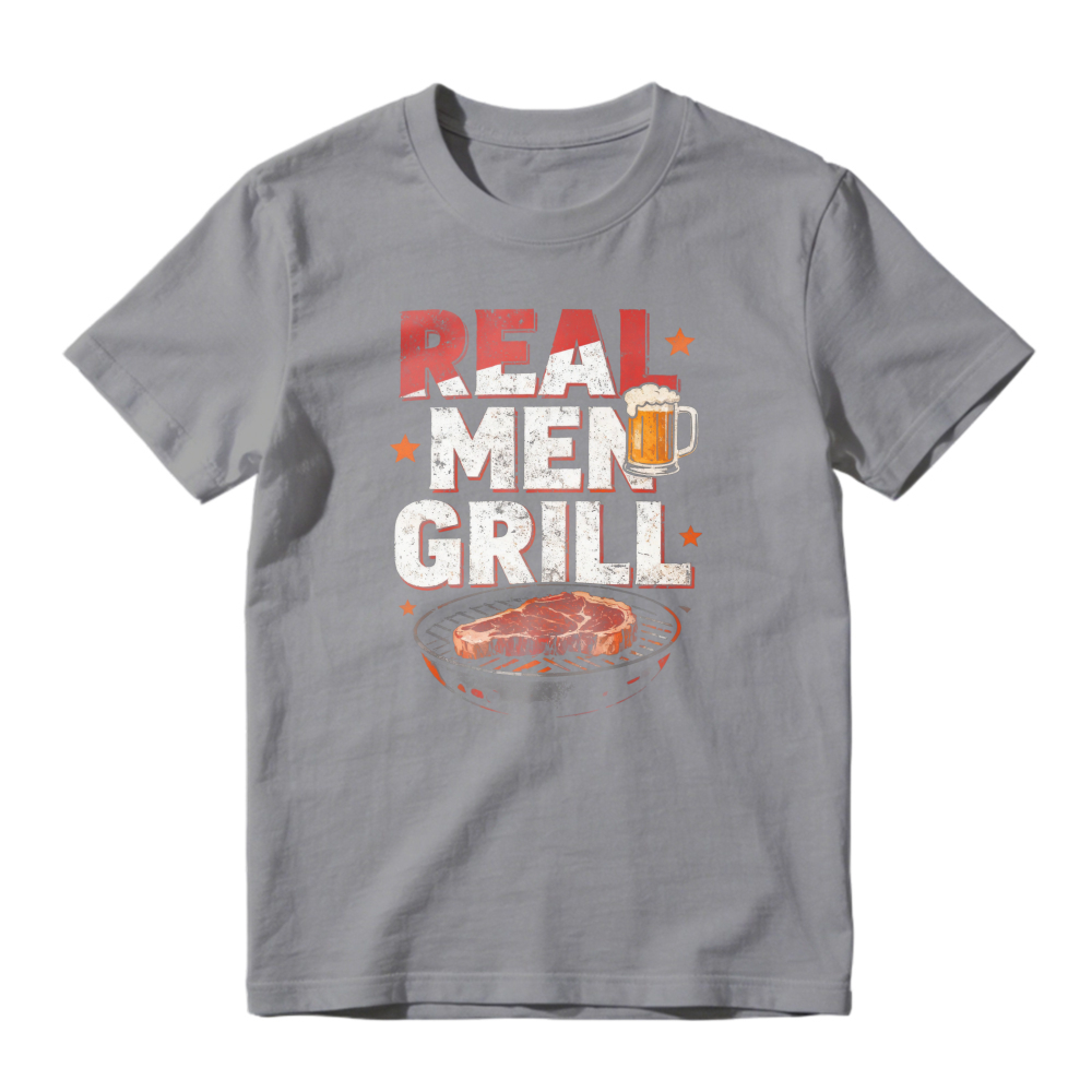 Real Men Grill Steak And Beer Graphic Unisex Classic T-shirt