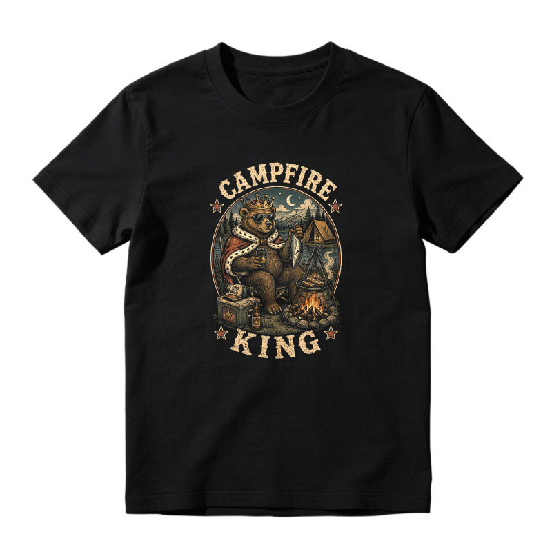 Campfire King Bear Camping Adventure Unisex Classic T-shirt