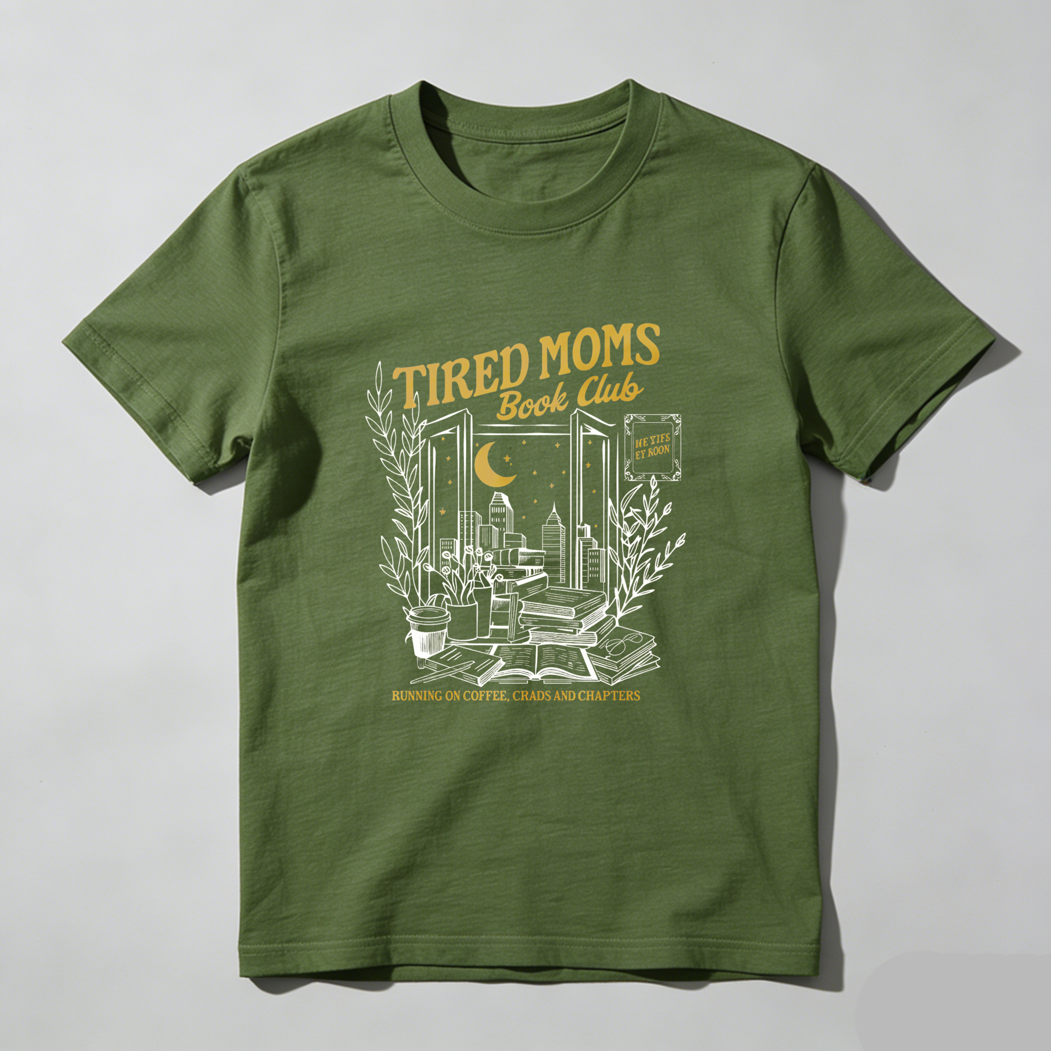 Wardrobecart Tired Moms Book Club Night Reading Scene Tshirt