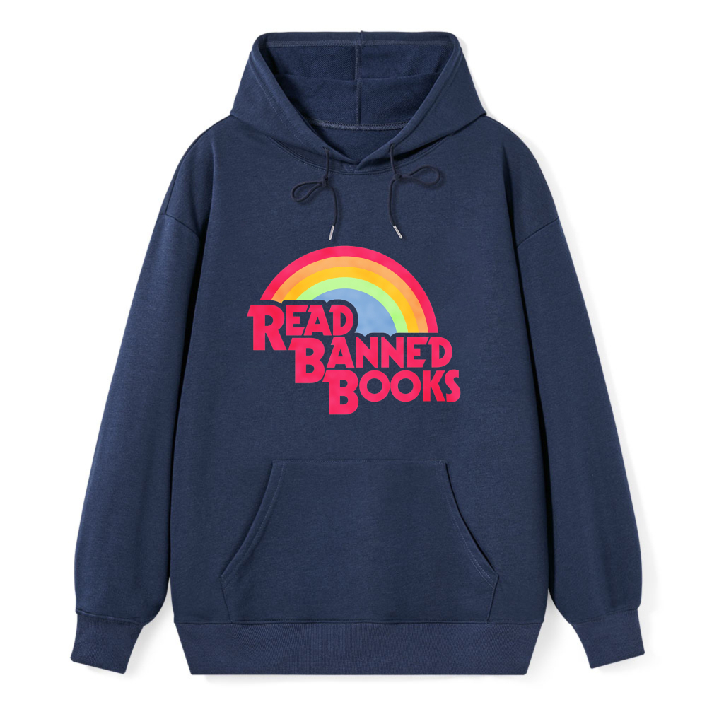 Wardrobecart Read Banned Books Rainbow Design Unisex Classic Hoodie