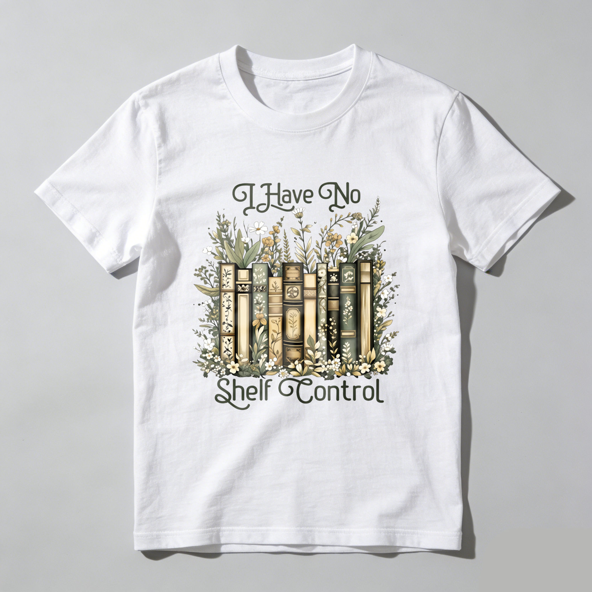 Wardrobecart Bookshelf And Floral Design I Have No Shelf Control Unisex Classic T-shirt