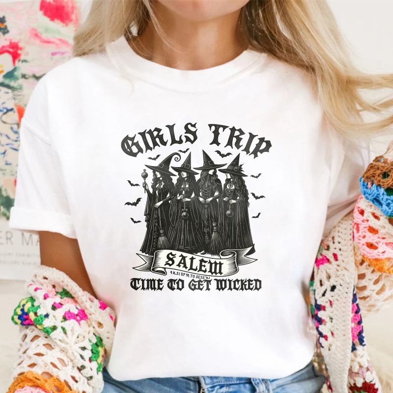 Girls Trip Salem Time To Get Wicked Witch Halloween Graphic, Unisex Classic T-shirt