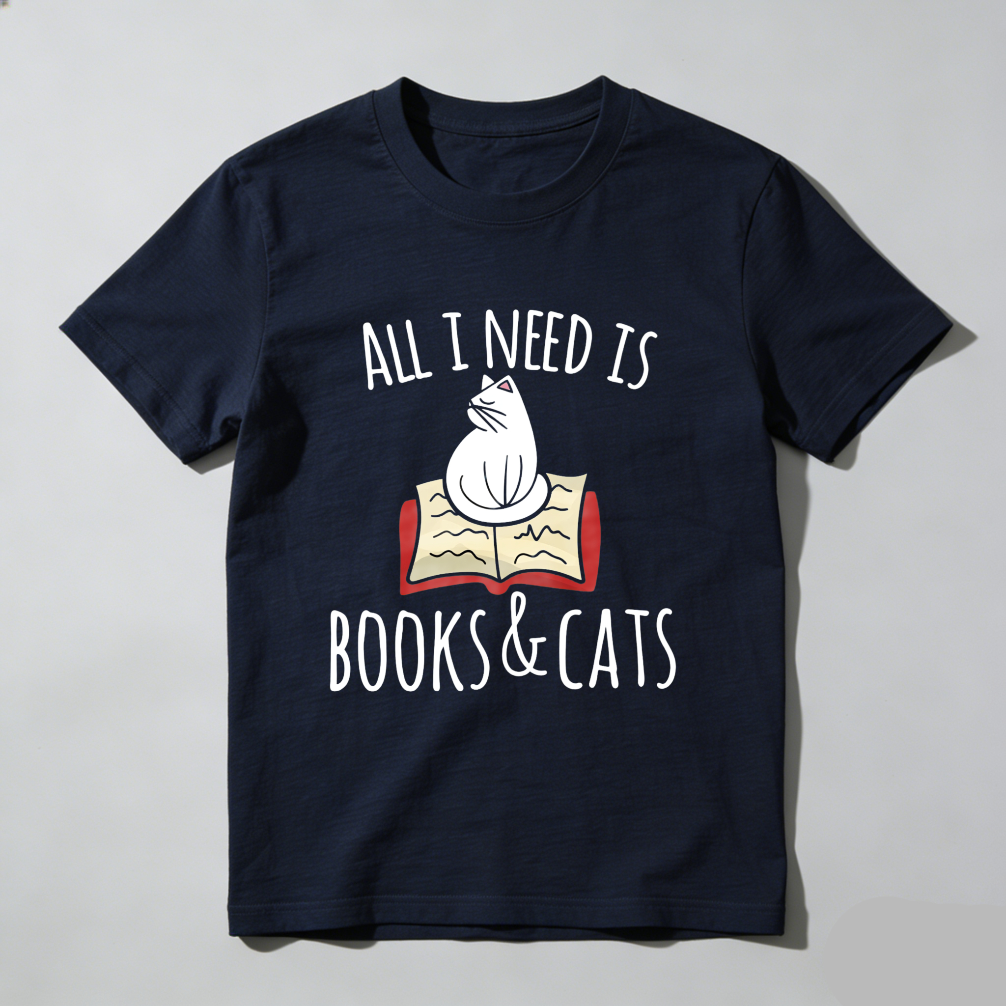 Wardrobecart All I Need Is Books And Cats Tshirt