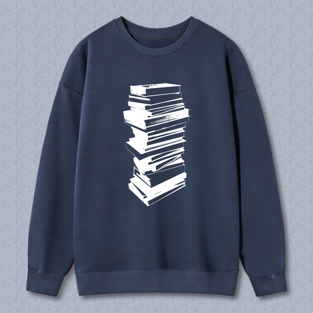Wardrobecart Stack Of Books Pattern Unisex Classic Sweatshirt