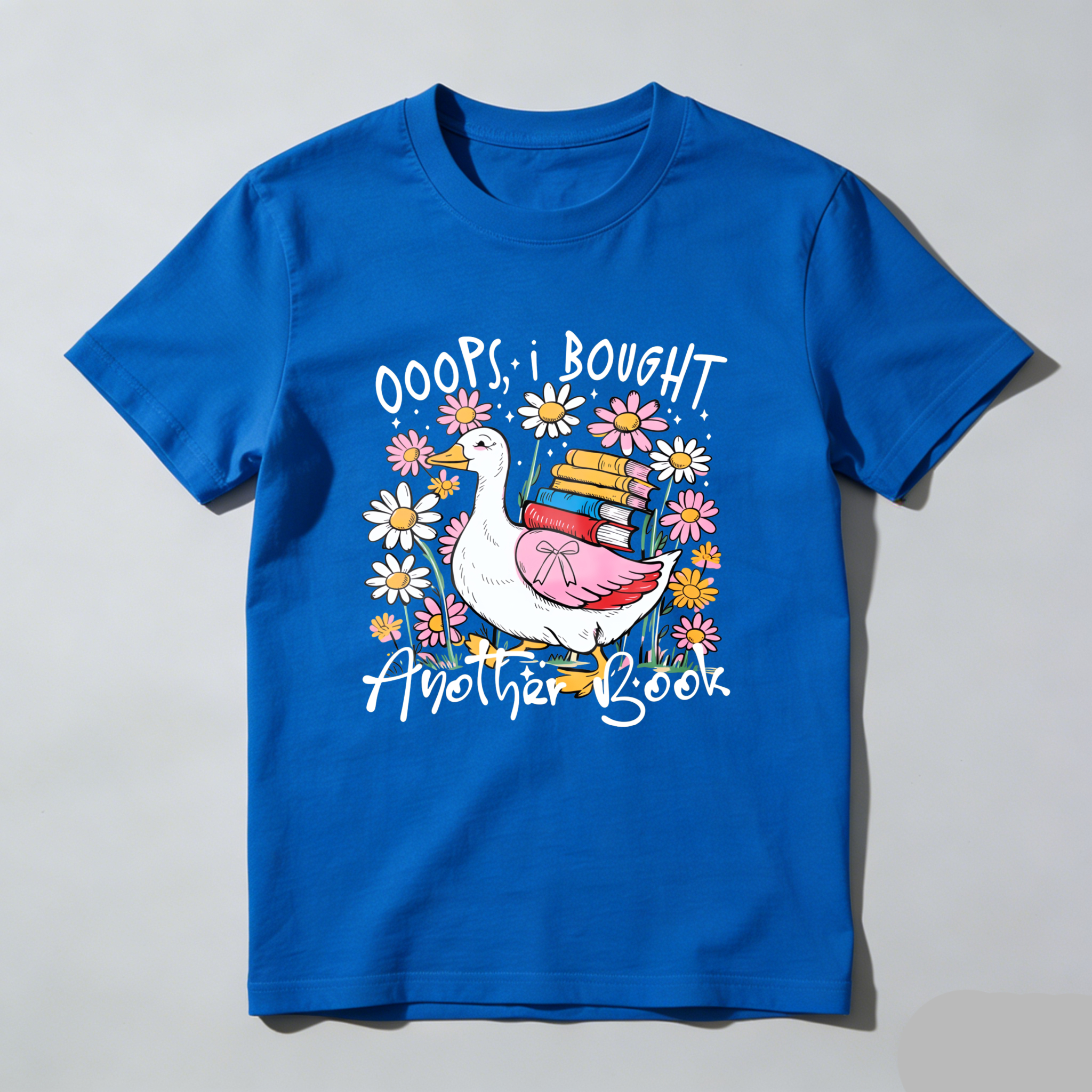 Wardrobecart Duck Carrying Books Among Flowers Tshirt