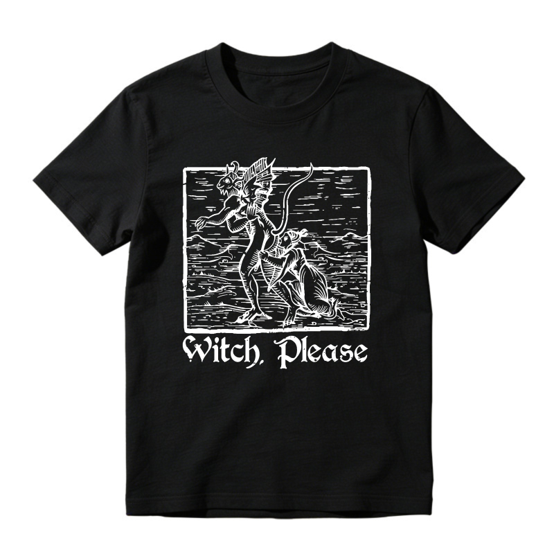 Witch Please Vintage Woodcut Style Graphic, Unisex Classic T-shirt