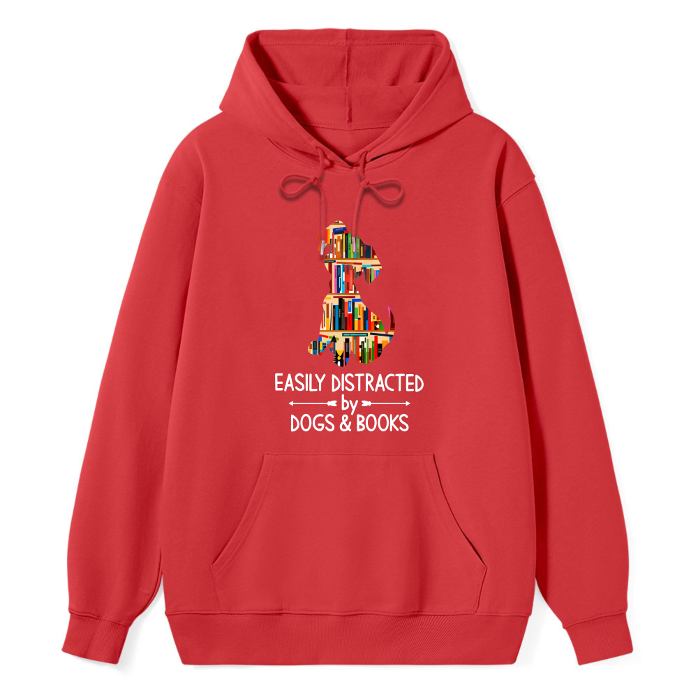 Wardrobecart Dog Made Of Books Easily Distracted By Dogs And Books Unisex Classic Hoodie